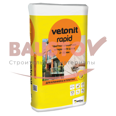 Цементная затирка для швов Vetonit Rapid подробно