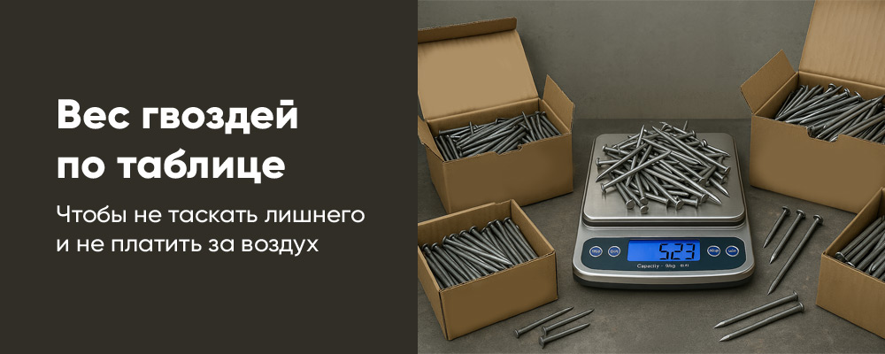 Таблица веса гвоздей фото