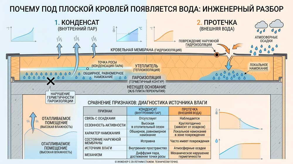 Вода под ПВХ-мембраной: конденсат или протечка — как понять и не переплатить за ремонт фото