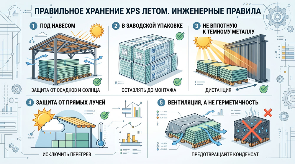 Как правильно хранить XPS летом фото