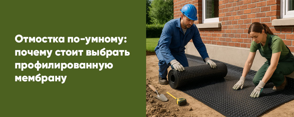 Как сделать отмостку с применением профилированной мембраны фото