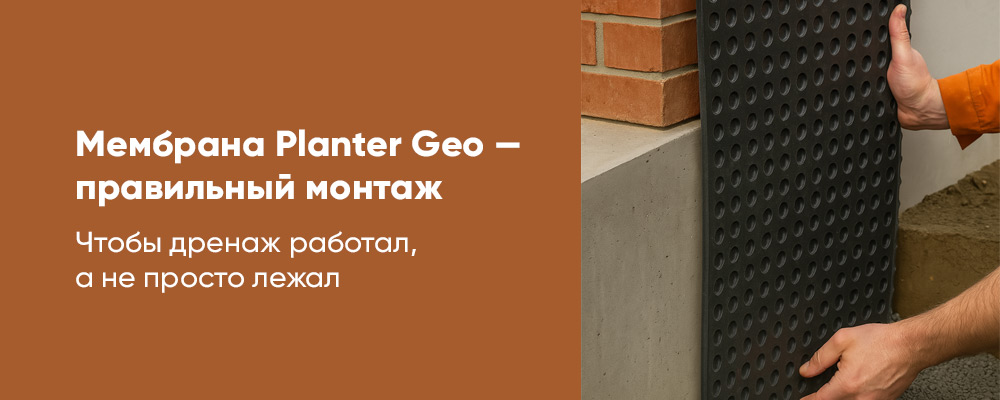 Как правильно монтируется профилированная мембрана Planter Geo? фото