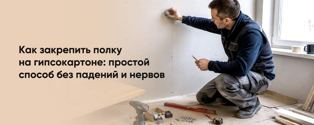 Как повесить полку на стену из гипсокартона, чтобы она не упала через неделю фото