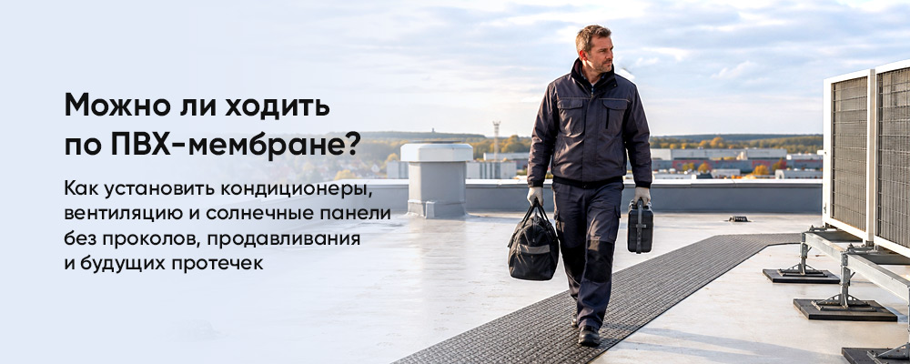Как безопасно эксплуатировать ПВХ-кровлю: ходить, обслуживать и устанавливать оборудование фото