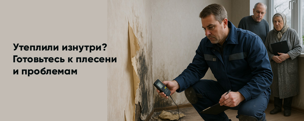 Почему стены начинают «плакать» после утепления изнутри фото