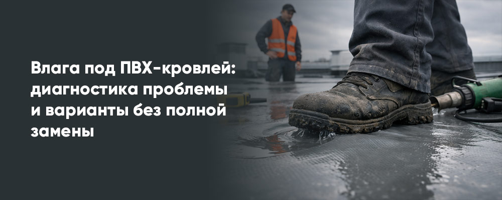 Вода под ПВХ-мембраной: как оценить проблему и можно ли обойтись без замены кровли фото