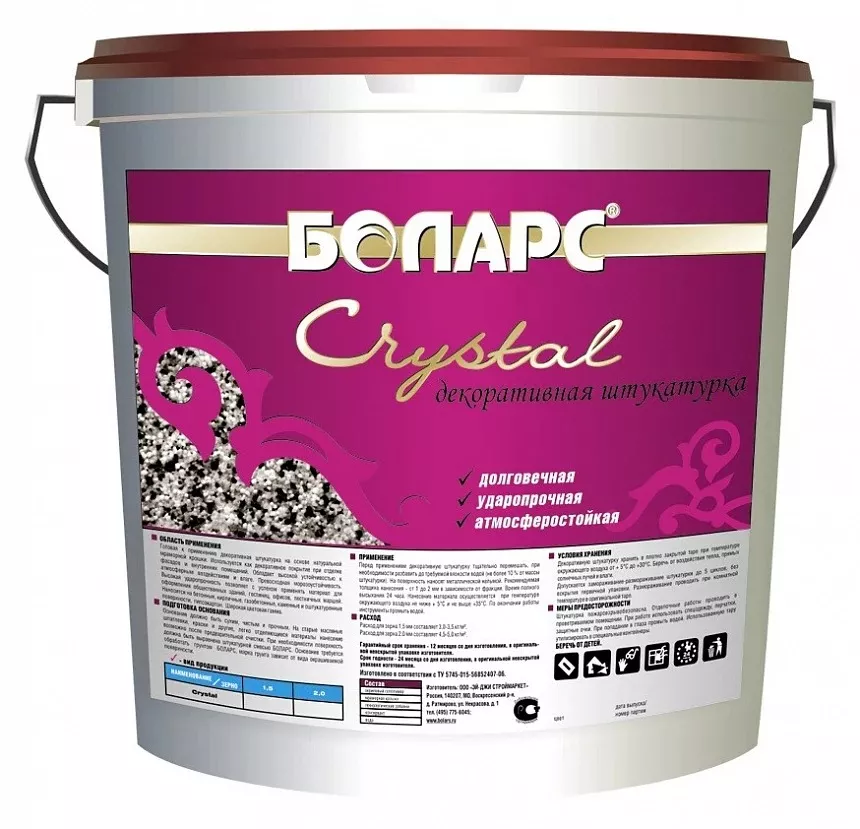 подробно Штукатурка декоративная акриловая Боларс Mineral CRYSTAL