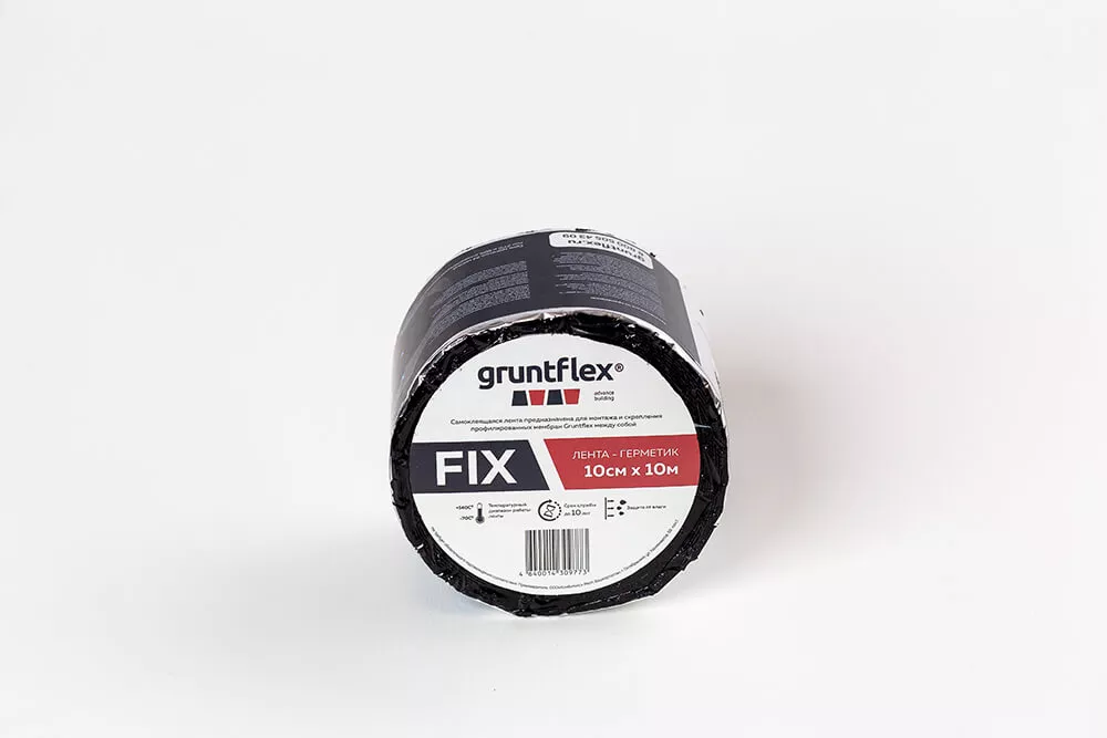 подробное фото Лента самоклеящаяся Gruntflex FIX односторонняя 10x10 картинка Лента самоклеящаяся Gruntflex FIX односторонняя 10x10