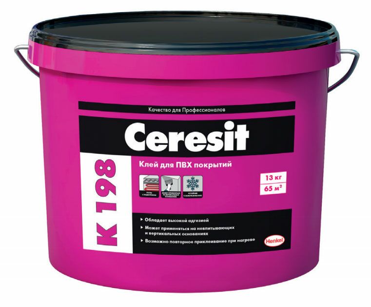 подробно Контактный водно-дисперсионный клей Ceresit K 198 для ПВХ покрытий
