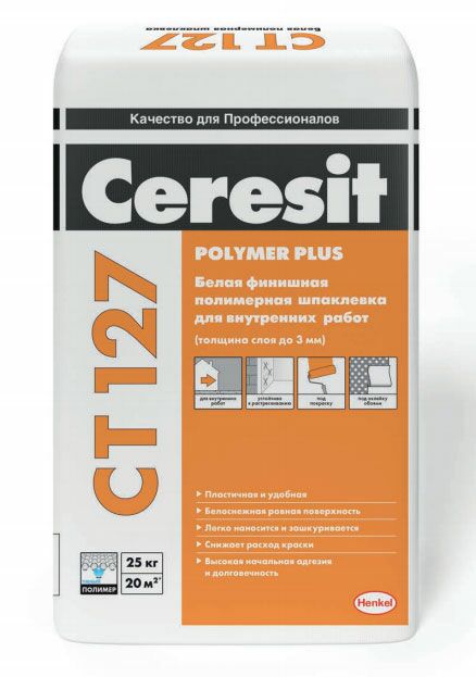 подробно Финишная шпаклёвка Ceresit CT 127 для внутренних работ