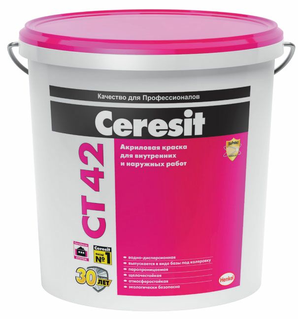 картинка Акриловая краска Ceresit CT 42 для наружных и внутренних работ