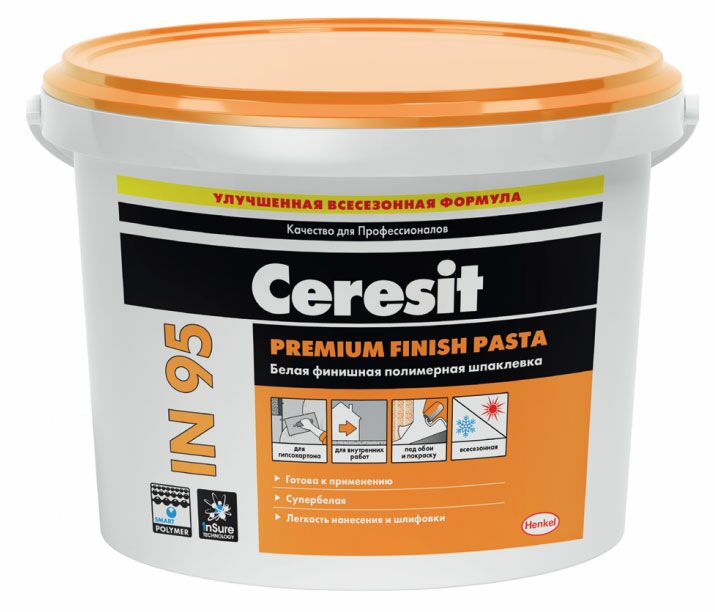 подробно Шпаклевка готовая Церезит IN 95 PREMIUM FINISH PASTA