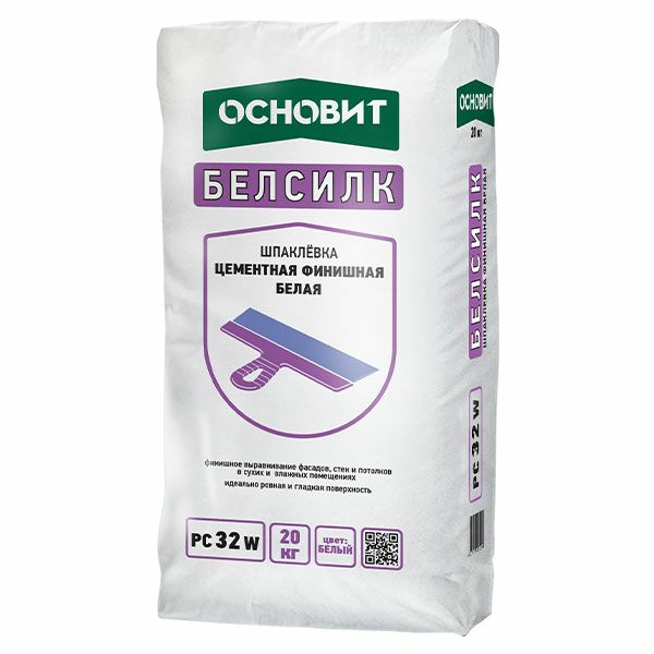 подробно Шпатлёвка цементная финишная Основит Белсилк PC 32 W белая