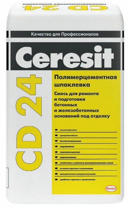 подробно Шпаклевка для бетона Ceresit CD 24