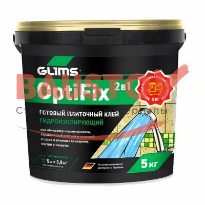Плиточный клей GLIMS®OptiFix с гидроизоляционным эффектом подробно