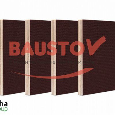 как выглядит Фанера березовая ламинированная для опалубки 1220x2440x27 мм сорт 1/1, 15 листов