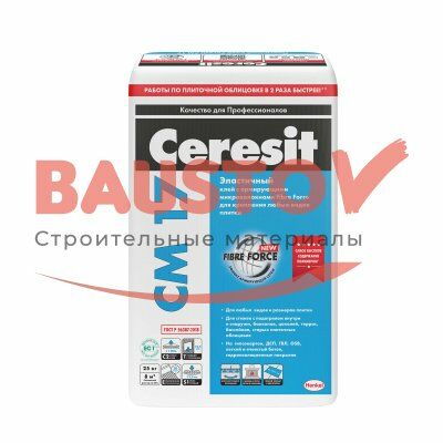 Эластичный клей для крепления любых видов плитки Ceresit CM 17 подробно