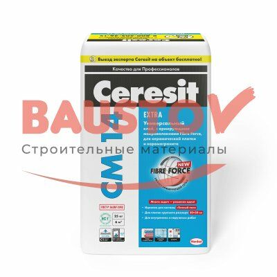 Клей для керамической плитки и керамогранита Церезит СМ 14 Extra подробно