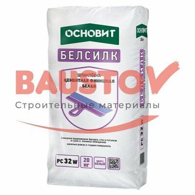 Шпатлёвка цементная финишная Основит Белсилк PC 32 W белая подробно