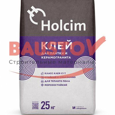 Клей для плитки и керамогранита Holcim C1T подробно