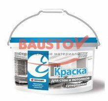 картинка Краска для стен и потолков супербелая по бетону