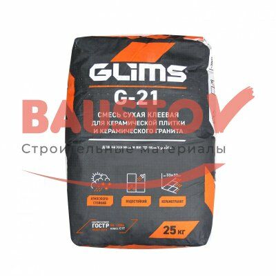 Плиточный клей GLIMS®G-21 для керамической плитки и керамического гранита подробно