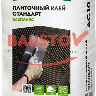 Клей Стандарт для керамической плитки и керамогранита на пол Основит Базпликс АС 10 подробно