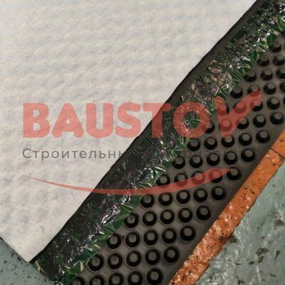 как выглядит Профилированная мембрана с двумя клеевыми полосами Gruntflex Heavy Duty Дренаж (450г/м2)
