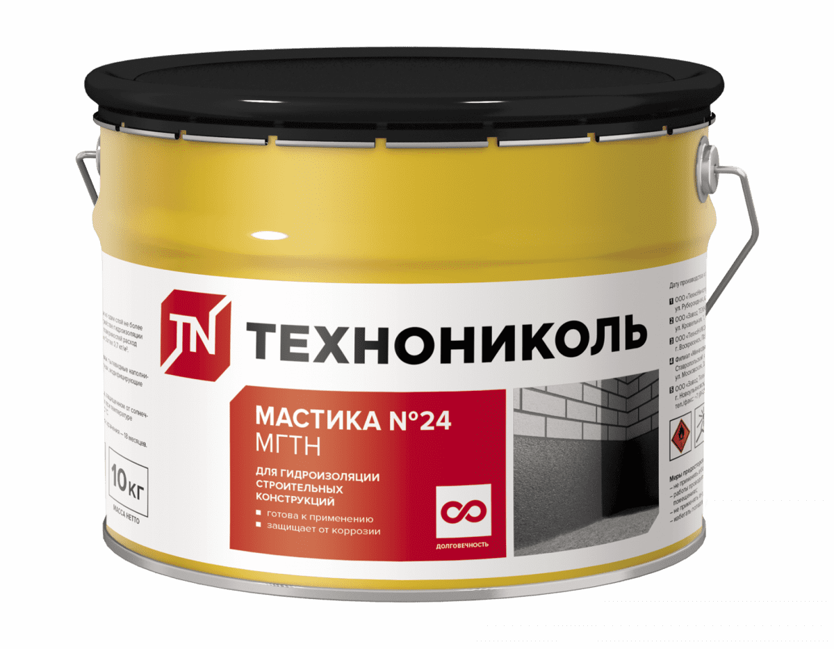 картинка Мастика гидроизоляционная №24 (МГТН), ведро 10 кг