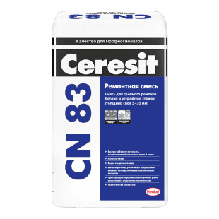 подробно Ремонтная смесь Ceresit CN 83 для бетона (от 5 до 35 мм)