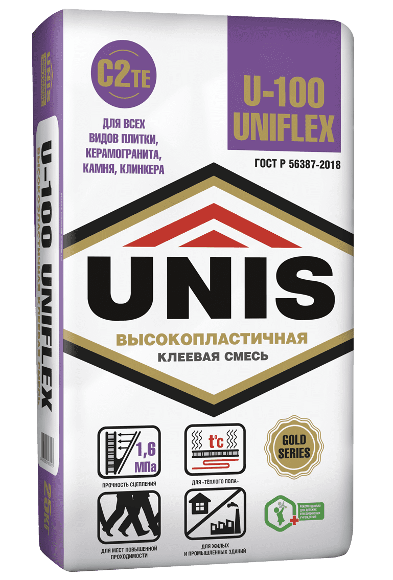 подробно UNIFLEX U-100 клей эластичный 25 кг