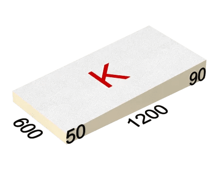 картинка Утеплитель LOGICPIR Slope СХ/СХ 3,4 %, элемент K, 1200х600х50-90 мм