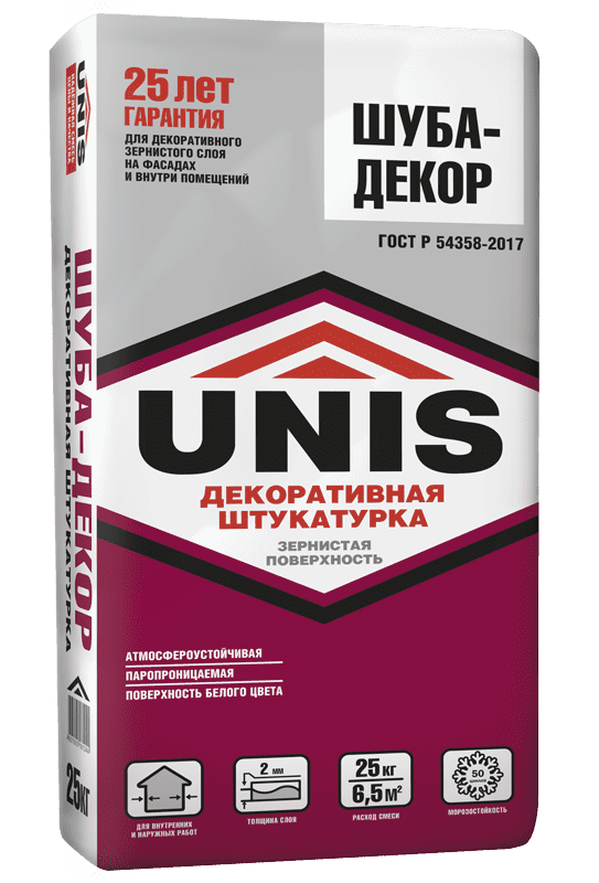 подробно ШУБА-ДЕКОР декоративная штукатурка 25 кг