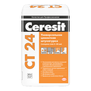 подробно Штукатурка базовая Ceresit CT 24