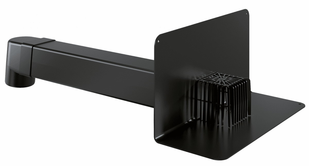 картинка Парапетная воронка с листвоуловителем и отводом VC 100x100x650
