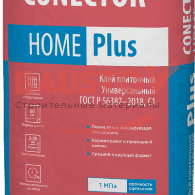 CONECTOR® HOME PLUS ГОСТ Р 56387 Клей плиточный Универсальный 25 кг подробно
