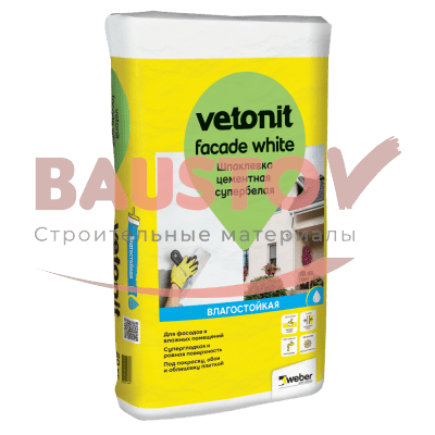 Шпаклевка цементная супербелая Weber.Vetonit Façade White подробно