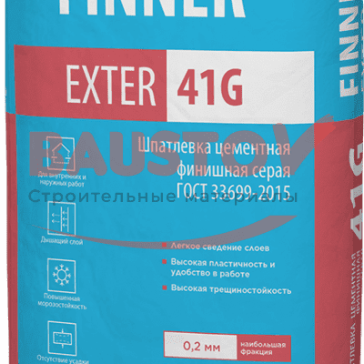 FINNER® EXTER 41 G Шпатлевка цементная финишная 20 кг подробно