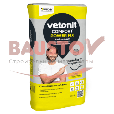 Клей-гель для керамогранита, камня и плитки Vetonit Comfort Power Fix подробно