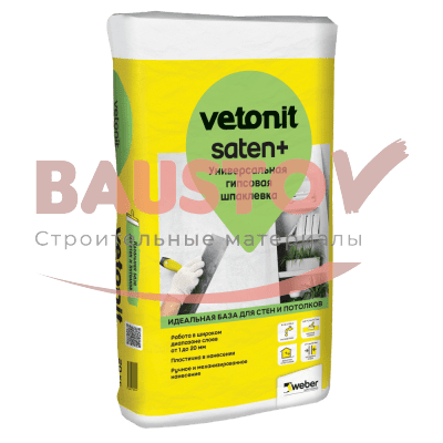 Шпаклевка универсальная гипсовая Vetonit Saten+ подробно
