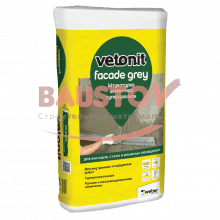 подробно Штукатурка цементная суперпрочная Weber.Vetonit Façade Grey
