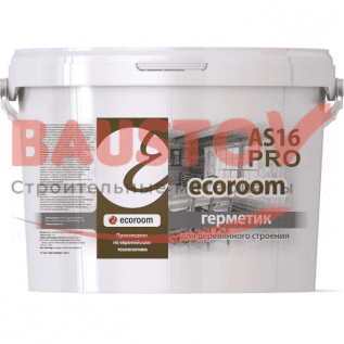 Герметик акриловый ecoroom AS-16 PRO для деревянного строения подробно