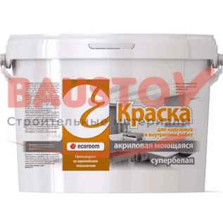 картинка Краска акриловая моющаяся супербелая
