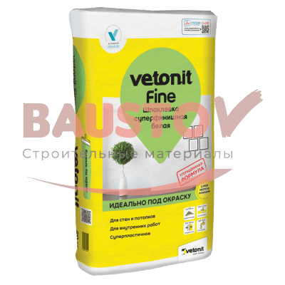 Шпаклевка суперфинишная белая Vetonit Fine подробно
