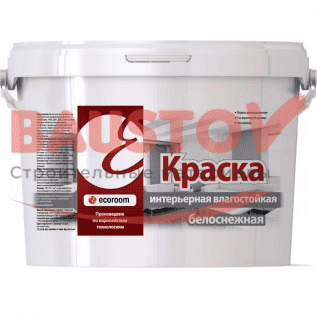 картинка Краска интерьерная влагостойкая белоснежная