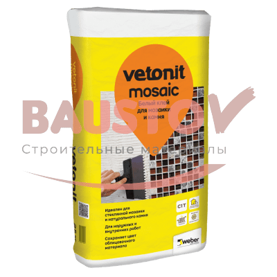 Белый клей для мозаики и камня Weber.Vetonit Mosaic подробно