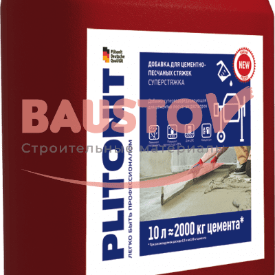 PLITONIT СуперСтяжка -10 суперводоредуцирующая добавка для цементно-песчаных стяжек  подробно