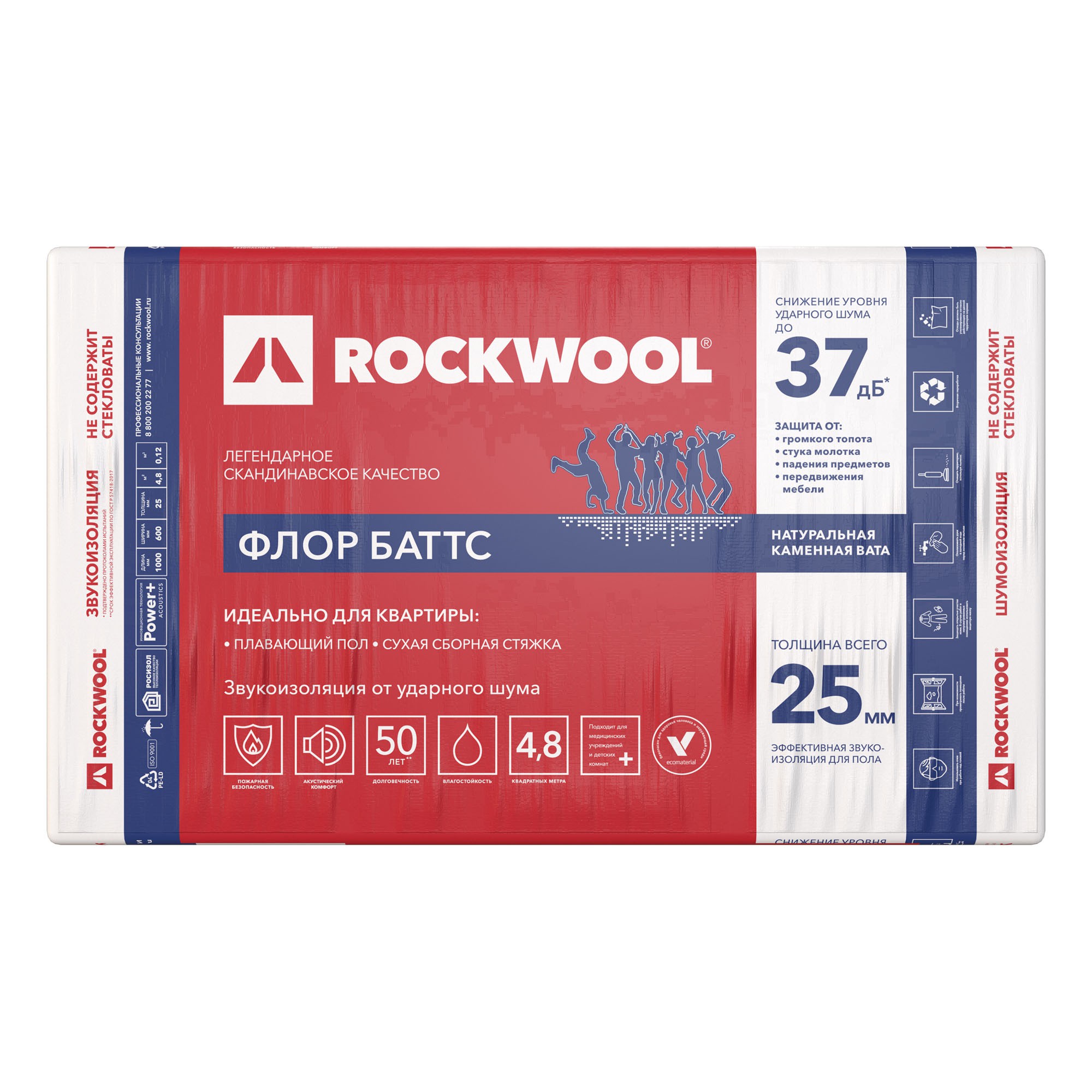 картинка Rockwool Флор Баттс 25 мм