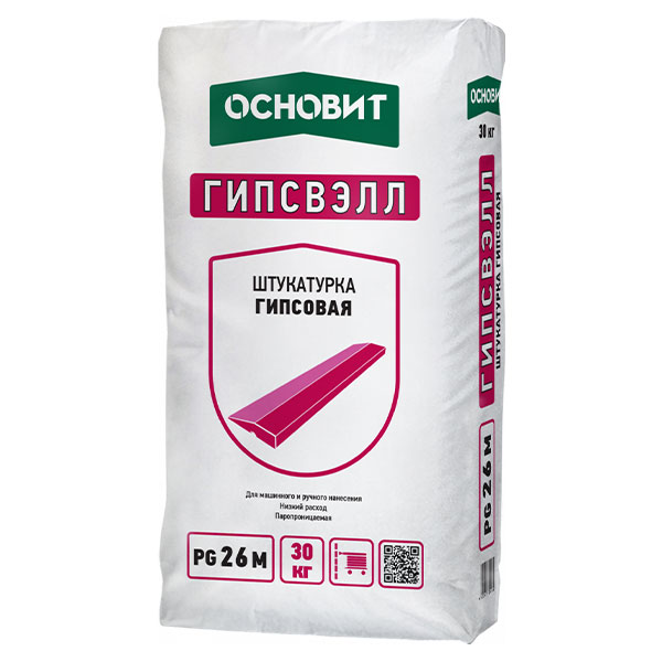 подробно Штукатурка гипсовая Основит Гипсвэлл PG 26 M серая