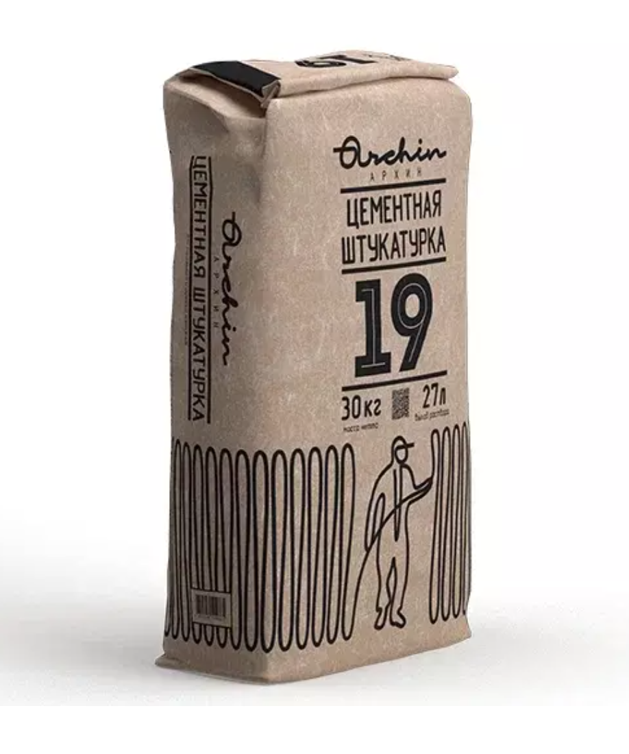 подробно Штукатурка цементная ARCHIN №19, 30 кг.